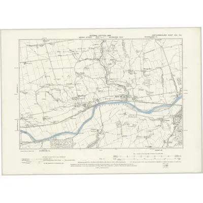 1895 Map of Northumberland XCII.NE, 1898 Print