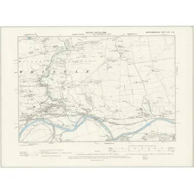 1895 Map of Northumberland XCII.NW, 1898 Print