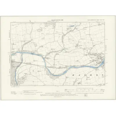 1895 Map of Northumberland XCIII.NW, 1898 Print