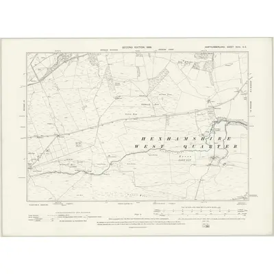 1895 Map of Northumberland XCIII.SE, 1898 Print