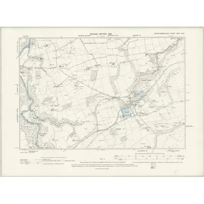 1895 Map of Northumberland XCIII.SW, 1898 Print