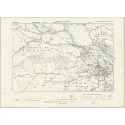 1895 Map of Northumberland XCIV.NW, 1898 Print