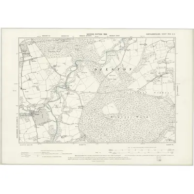 1895 Map of Northumberland XCIV.SE, 1898 Print