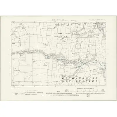 1895 Map of Northumberland XCIV.SW, 1898 Print