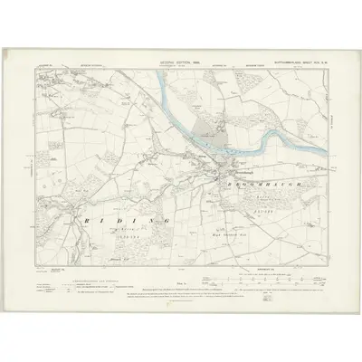 1895 Map of Northumberland XCV.SW, 1898 Print