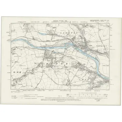 1895 Map of Northumberland XCVI.NE, 1899 Print