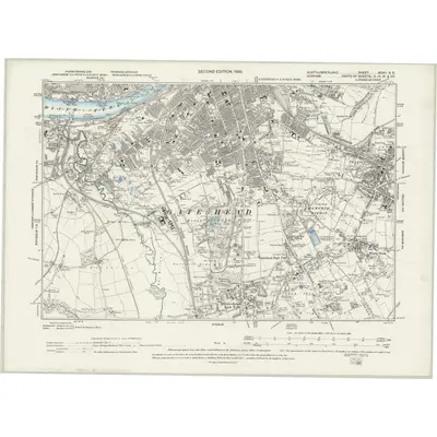 1894 Map of Northumberland XCVII.SE, 1899 Print