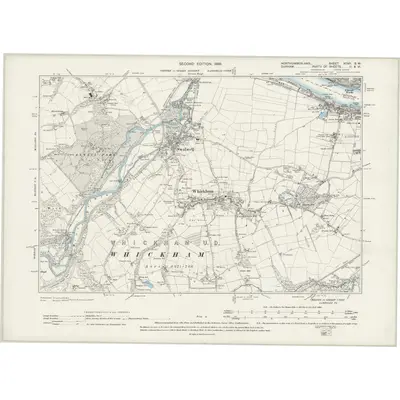 1894 Map of Northumberland XCVII.SW, 1899 Print
