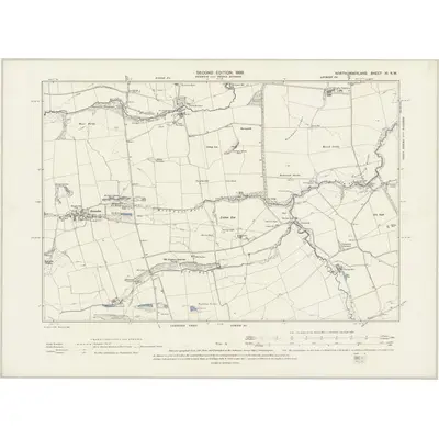 1897 Map of Northumberland XI.NW, 1899 Print