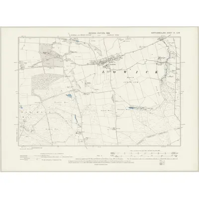 1897 Map of Northumberland XI.SW, 1899 Print