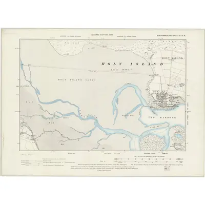 1896 Map of Northumberland XII.NW, 1899 Print