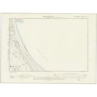 1896 Map of Northumberland XII.SE, 1899 Print