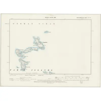 1896 Map of Northumberland XIIA.SE, 1899 Print