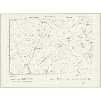 1896 Map of Northumberland XIII.NE, 1899 Print