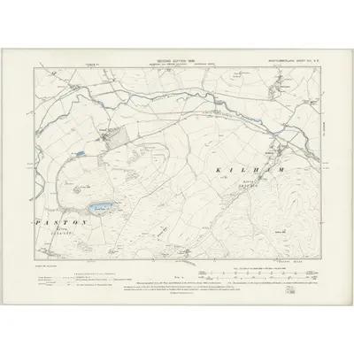 1896 Map of Northumberland XIII.SE, 1899 Print