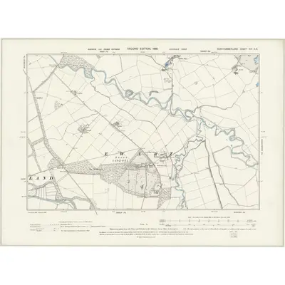 1897 Map of Northumberland XIV.SE, 1899 Print