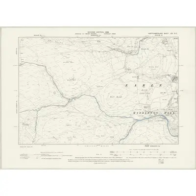 1896 Map of Northumberland XIX.SE, 1899 Print