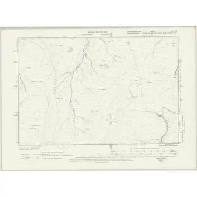 1896 Map of Northumberland XL.NW, 1899 Print