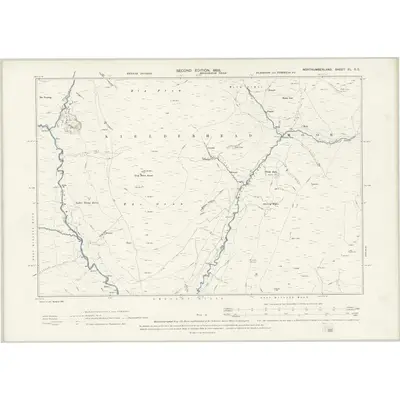 1896 Map of Northumberland XL.SE, 1898 Print