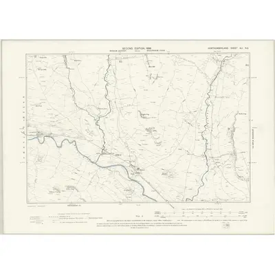 1896 Map of Northumberland XLI.NE, 1898 Print