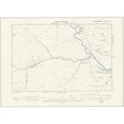 1896 Map of Northumberland XLI.SE, 1898 Print