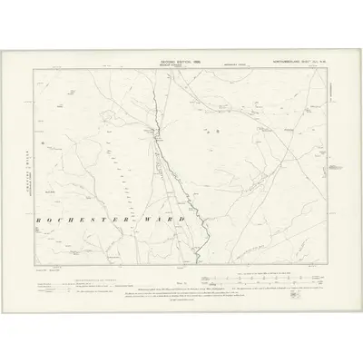 1896 Map of Northumberland XLII.NW, 1898 Print