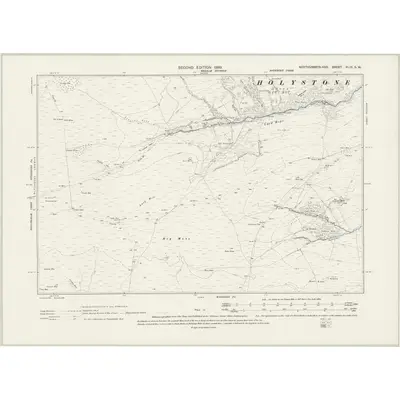 1896 Map of Northumberland XLIII.SW, 1899 Print