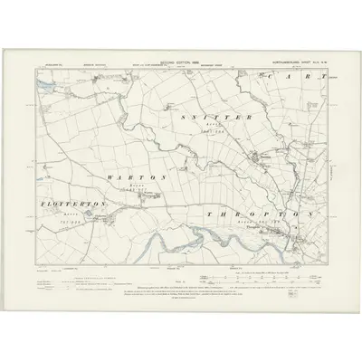1896 Map of Northumberland XLIV.NW, 1899 Print
