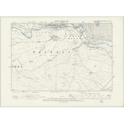 1896 Map of Northumberland XLIV.SE, 1899 Print
