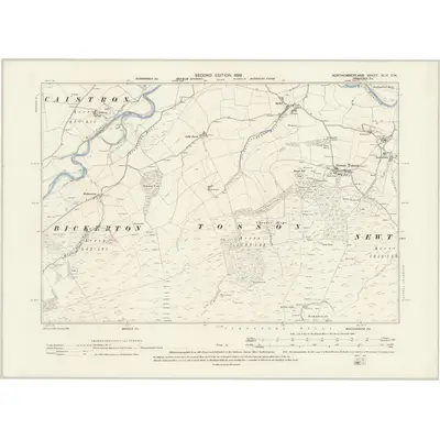 1896 Map of Northumberland XLIV.SW, 1899 Print