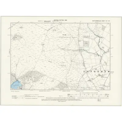 1895 Map of Northumberland XLV.NW, 1899 Print