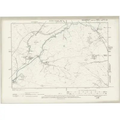 1896 Map of Northumberland XLVIII.NE, 1899 Print