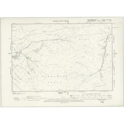 1896 Map of Northumberland XLVIII.SE, 1899 Print