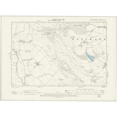 1896 Map of Northumberland XV.NE, 1899 Print