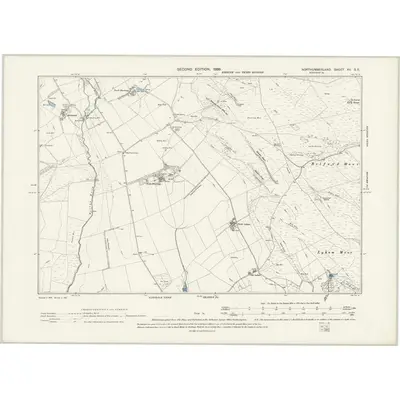 1897 Map of Northumberland XV.SE, 1899 Print