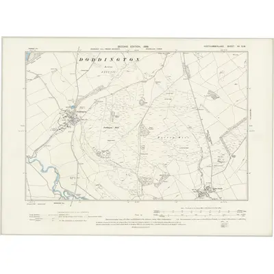 1897 Map of Northumberland XV.SW, 1899 Print