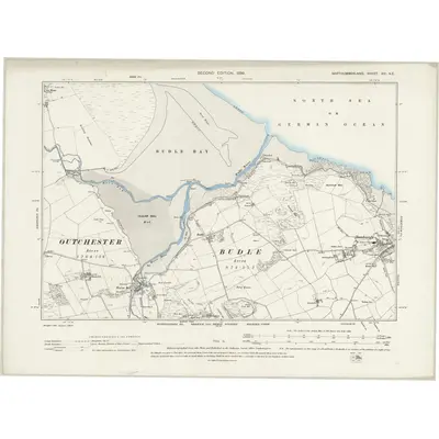 1896 Map of Northumberland XVI.NE, 1899 Print