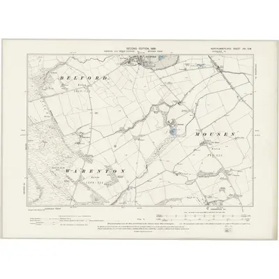 1897 Map of Northumberland XVI.SW, 1899 Print