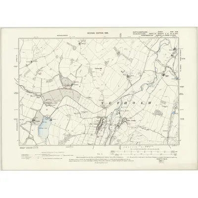 1896 Map of Northumberland XVIII.NW, 1899 Print