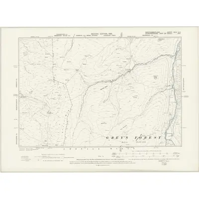 1896 Map of Northumberland XVIII.SE, 1899 Print