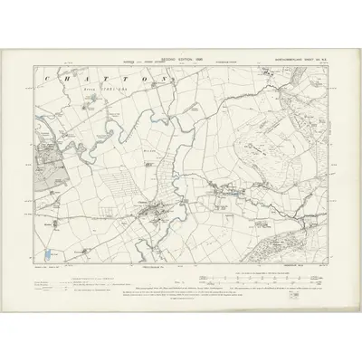 1897 Map of Northumberland XX.NE, 1899 Print