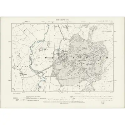 1897 Map of Northumberland XX.SE, 1899 Print