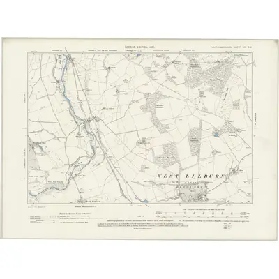 1897 Map of Northumberland XX.SW, 1899 Print