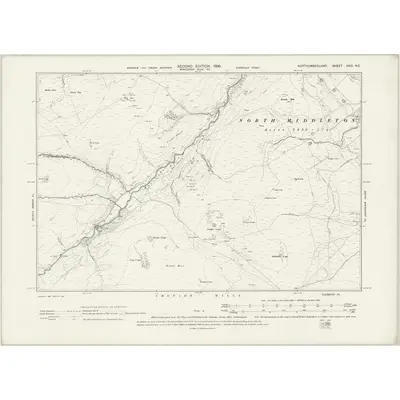 1896 Map of Northumberland XXIV.NE, 1899 Print