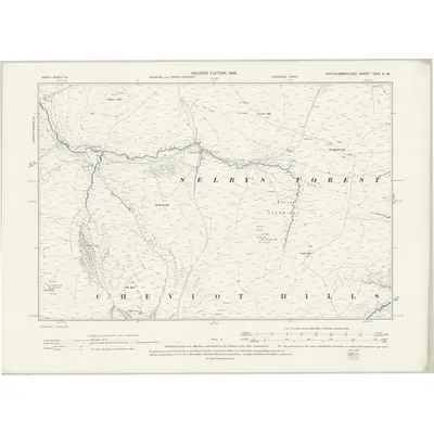 1896 Map of Northumberland XXIV.NW, 1899 Print