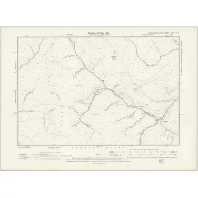 1896 Map of Northumberland XXIX.NW, 1899 Print