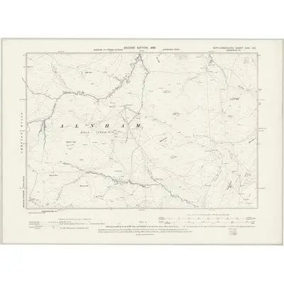 1896 Map of Northumberland XXIX.SE, 1899 Print