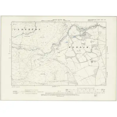 1896 Map of Northumberland XXV.SW, 1899 Print