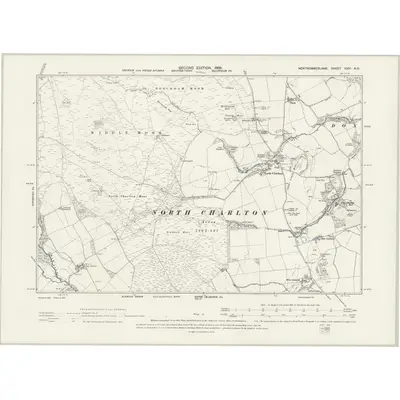 1896 Map of Northumberland XXVI.NE, 1899 Print
