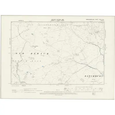 1896 Map of Northumberland XXVI.NW, 1899 Print